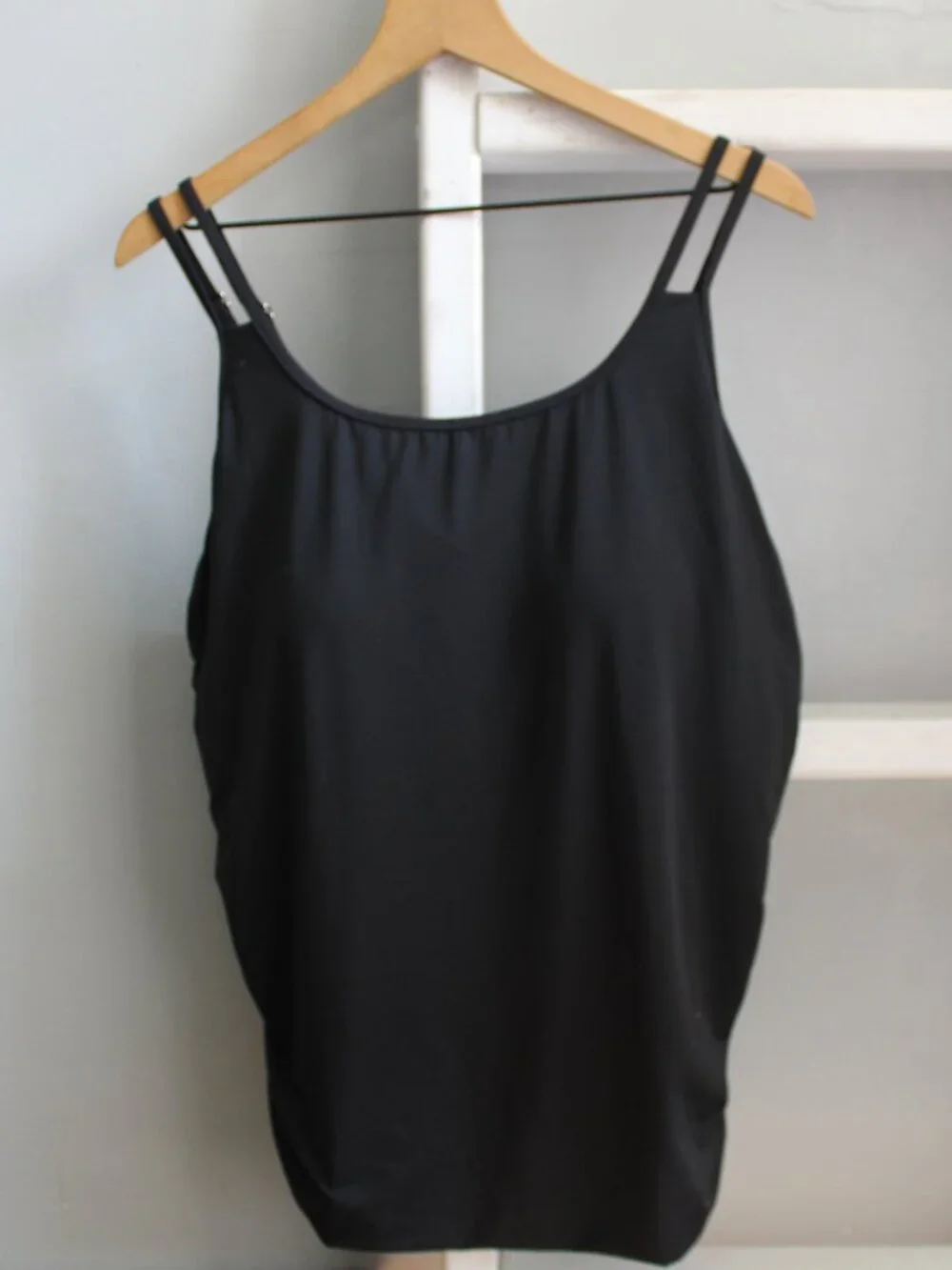 Tempt Me Women Plus Size Tankini Swim Top  Black Size 22W NWT